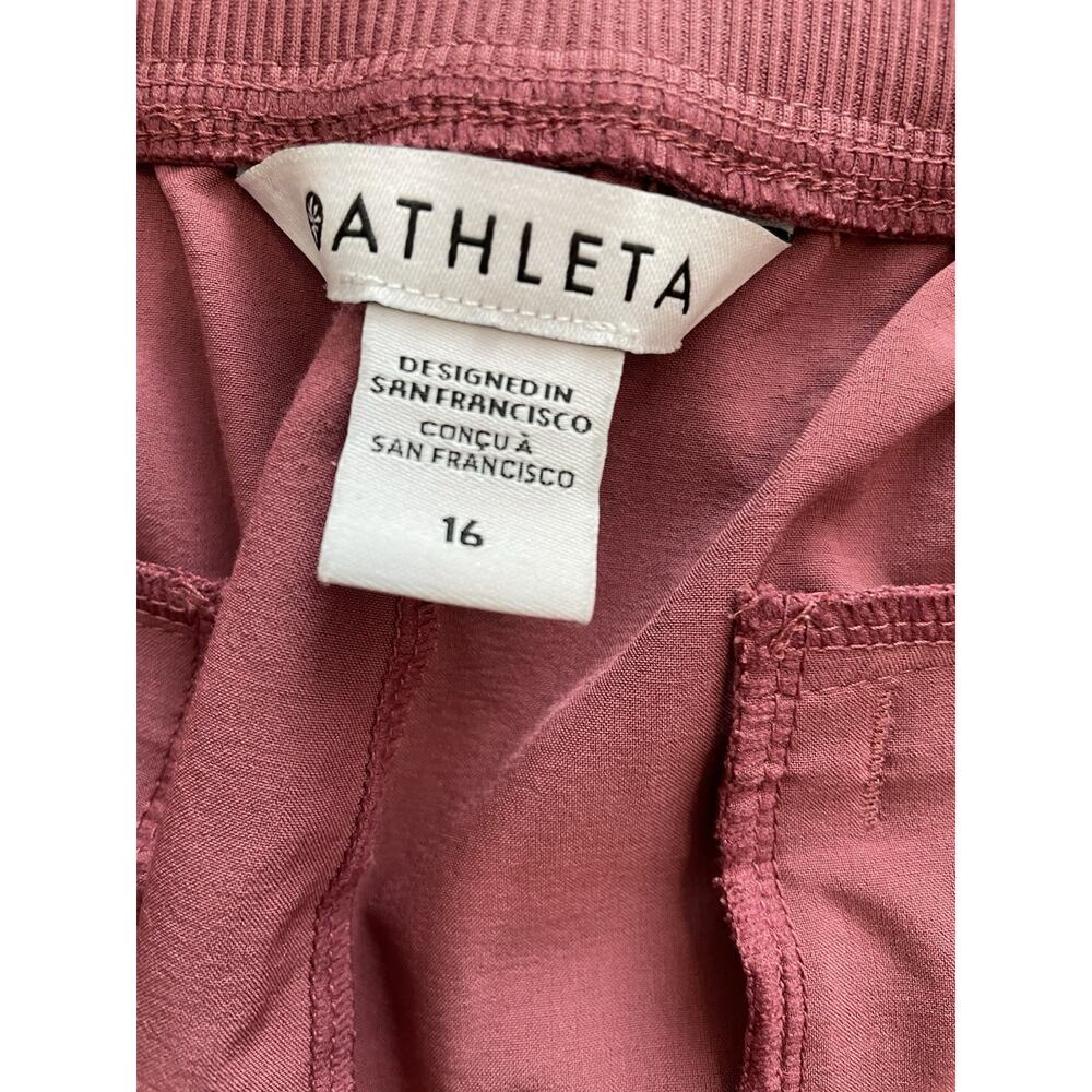 Athleta Brooklyn Mid Rise Ankle Pants Women 16 Rose Mauve Featherweight 0077 - Picture 7 of 8